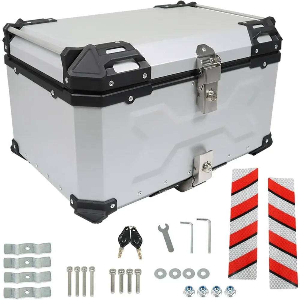 65L Motorcycle Top Case Universal Motorbike Tail Box Trunk Tour Storage with Bracket Base Plate for Helmet Luggage
65L Motorcycle Top Case Universal Motorbike Tail Box Trunk Tour Storage with Bracket Base Plate for Helmet Luggage