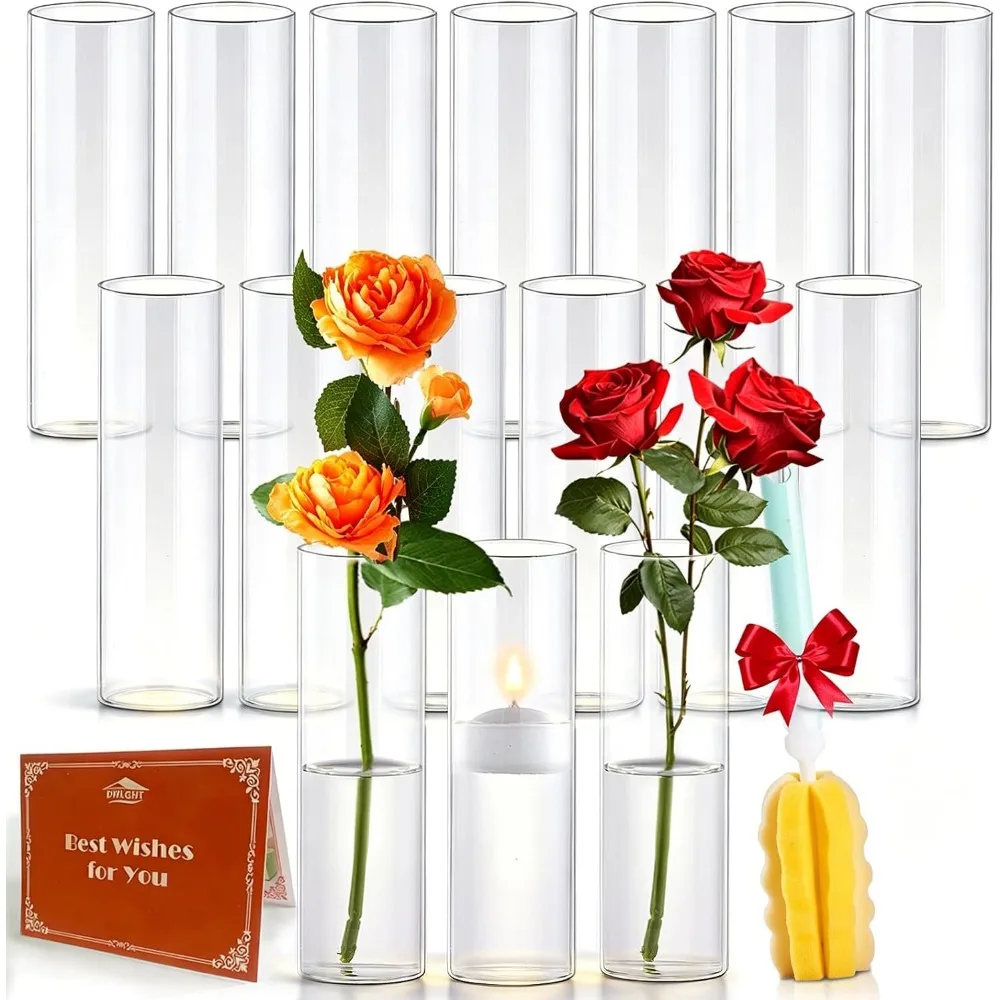 Set of 16 Tall Clear Glass Cylinder Vases for Flowers and Floating Candles Party Wedding Home Decor
Set of 16 Tall Clear Glass Cylinder Vases for Flowers and Floating Candles Party Wedding Home Decor