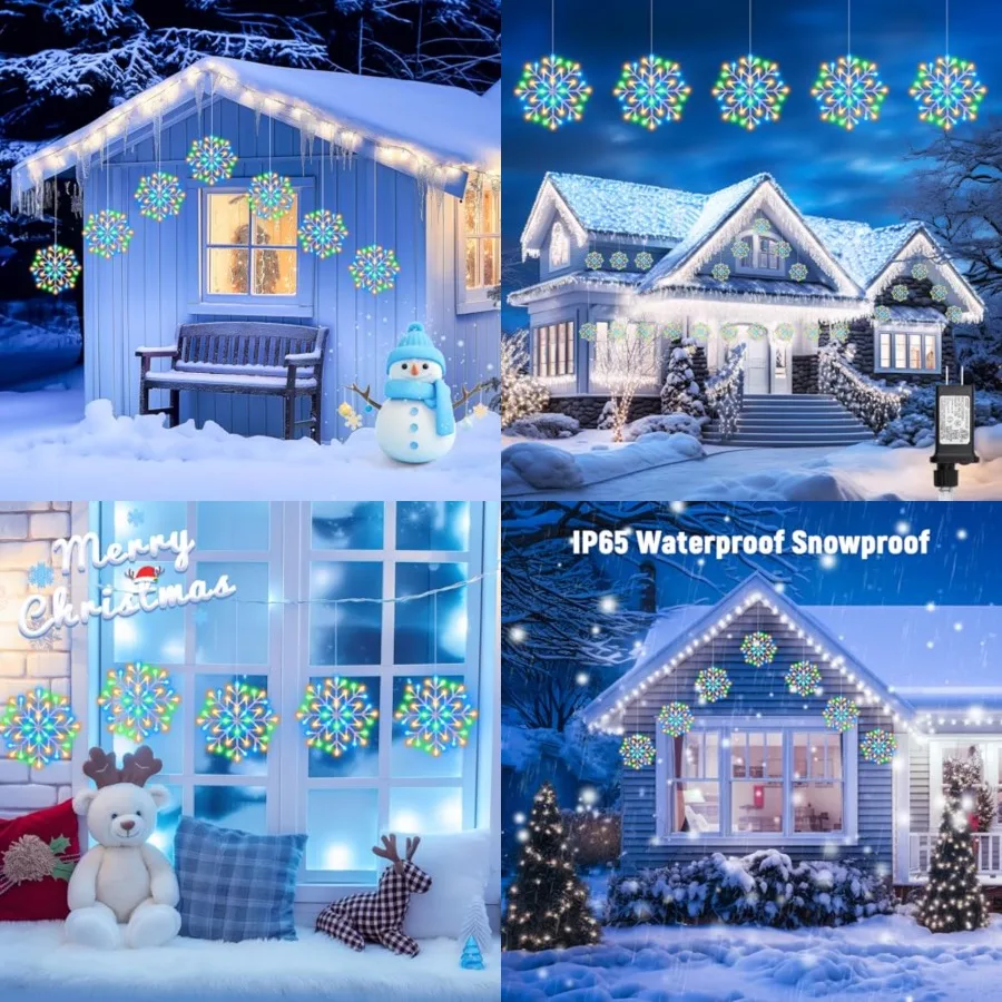 Christmas Snowflake Icicle Lights Outdoor - Plug-in.ft 240LED Snowflake Window Lights with 8 Modes, Hanging Lights for Indoor O
Christmas Snowflake Icicle Lights Outdoor - Plug-in.ft 240LED Snowflake Window Lights with 8 Modes, Hanging Lights for Indoor O