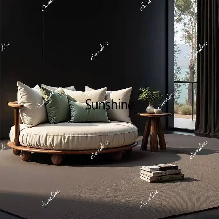American rural solid wood casual fabric sofa living room straight row retro style round
American rural solid wood casual fabric sofa living room straight row retro style round