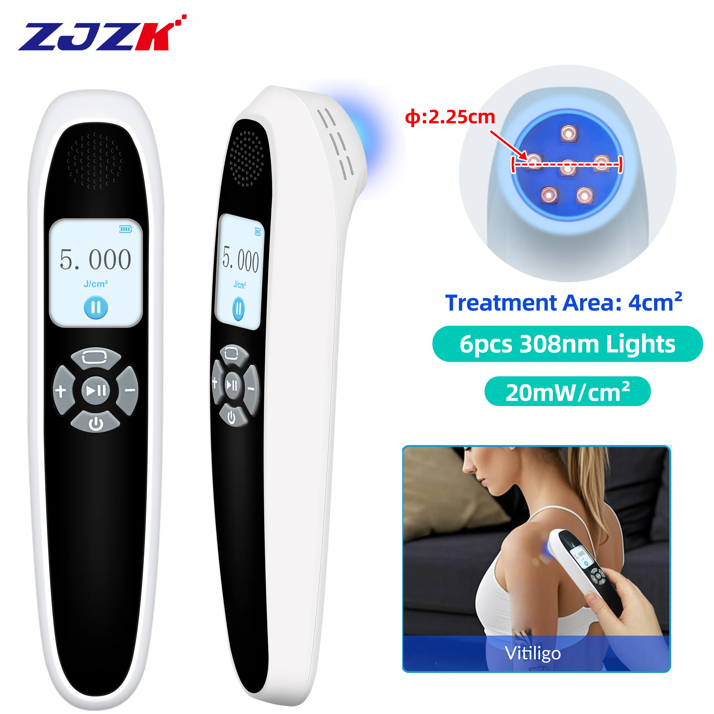 308nm UVB Light Therapy for Skin Conditions Vitiligo Psoriasis Eczema Narrowband Ultraviolet B Phototherapy Lamp 6pcs 20mW
308nm UVB Light Therapy for Skin Conditions Vitiligo Psoriasis Eczema Narrowband Ultraviolet B Phototherapy Lamp 6pcs 20mW