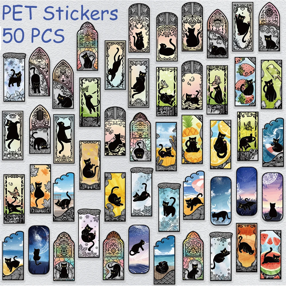 10/30/50pcs Kawaii Black Cat Gothic Style Stickers Cute Cartoon Decals Decoration Scrapbook Phone Diary Transparent Sticker Pack
10/30/50pcs Kawaii Black Cat Gothic Style Stickers Cute Cartoon Decals Decoration Scrapbook Phone Diary Transparent Sticker Pack