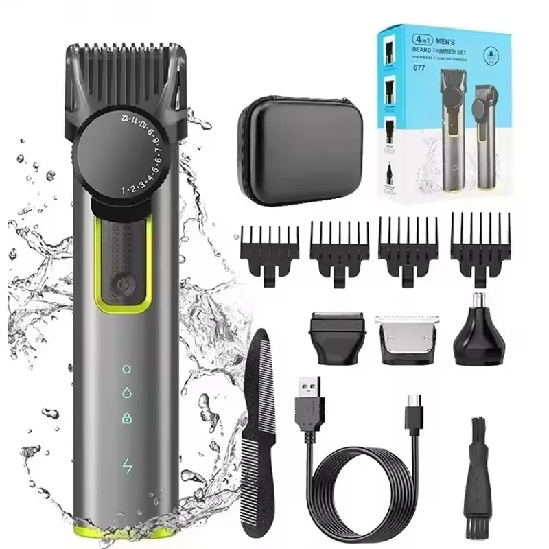 New Hair Cutting Kits Men's MultiFunction IPX5 Waterproof Electric Hair Clipper 4-in-1 Shaver Nose Hair Trimmer Set
New Hair Cutting Kits Men's MultiFunction IPX5 Waterproof Electric Hair Clipper 4-in-1 Shaver Nose Hair Trimmer Set