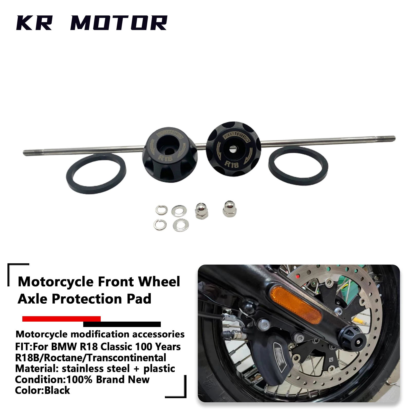 Fit For BMW R 18 Classic 100 Years R18B R18 B/Roctane/Transcontinental Front Wheel Sliders Axle Protection Pad Crash Protector
Fit For BMW R 18 Classic 100 Years R18B R18 B/Roctane/Transcontinental Front Wheel Sliders Axle Protection Pad Crash Protector
