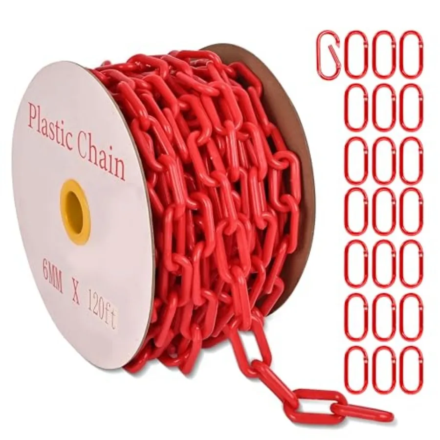 120 Feet Plastic Barrier Chain, 1.5-Inch Link Diameter Safety Barrier Chain Large Plastic Chain 6MM Plastic Barrier Chain Plast
120 Feet Plastic Barrier Chain, 1.5-Inch Link Diameter Safety Barrier Chain Large Plastic Chain 6MM Plastic Barrier Chain Plast