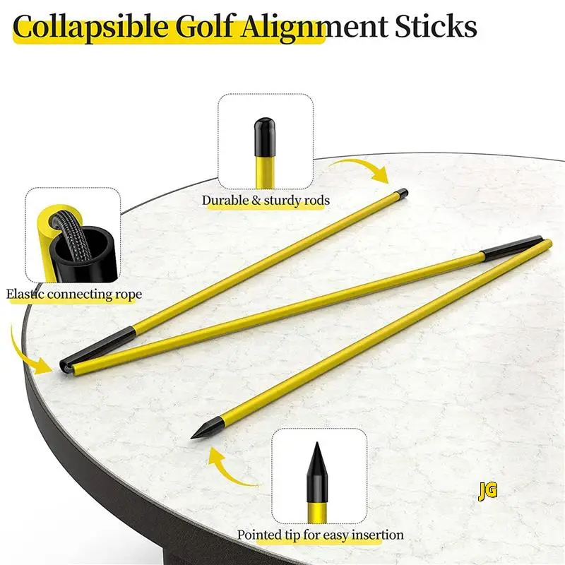 Golf Alignment Sticks Training Aid 8 Pack,3-Section 48 Inch Golf Swing Trainers Foldable Practice Rods Aiming Sticks
Golf Alignment Sticks Training Aid 8 Pack,3-Section 48 Inch Golf Swing Trainers Foldable Practice Rods Aiming Sticks