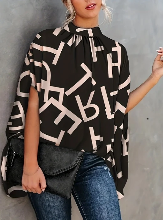 Fashion Woman Blouse 2023 Autumn New Casual Basic Versatile Loose Print Bat Sleeve Round Neck Shirt Temperament Commuting
Fashion Woman Blouse 2023 Autumn New Casual Basic Versatile Loose Print Bat Sleeve Round Neck Shirt Temperament Commuting