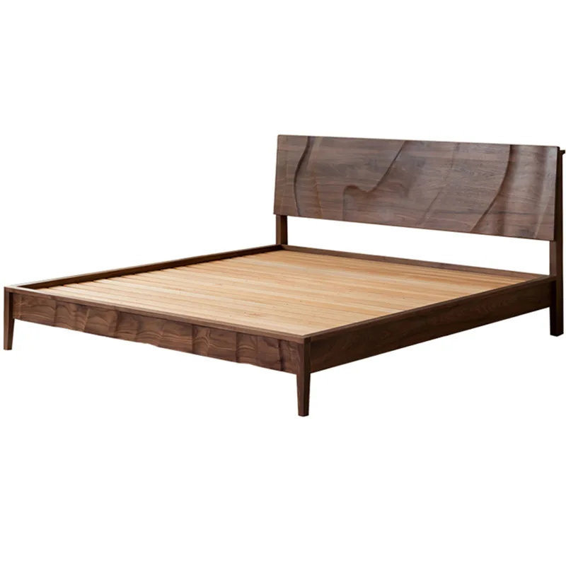 Nordic solid wood Modern simple North American black walnut Double bed Wave bed Japanese master bedroom log bed
Nordic solid wood Modern simple North American black walnut Double bed Wave bed Japanese master bedroom log bed