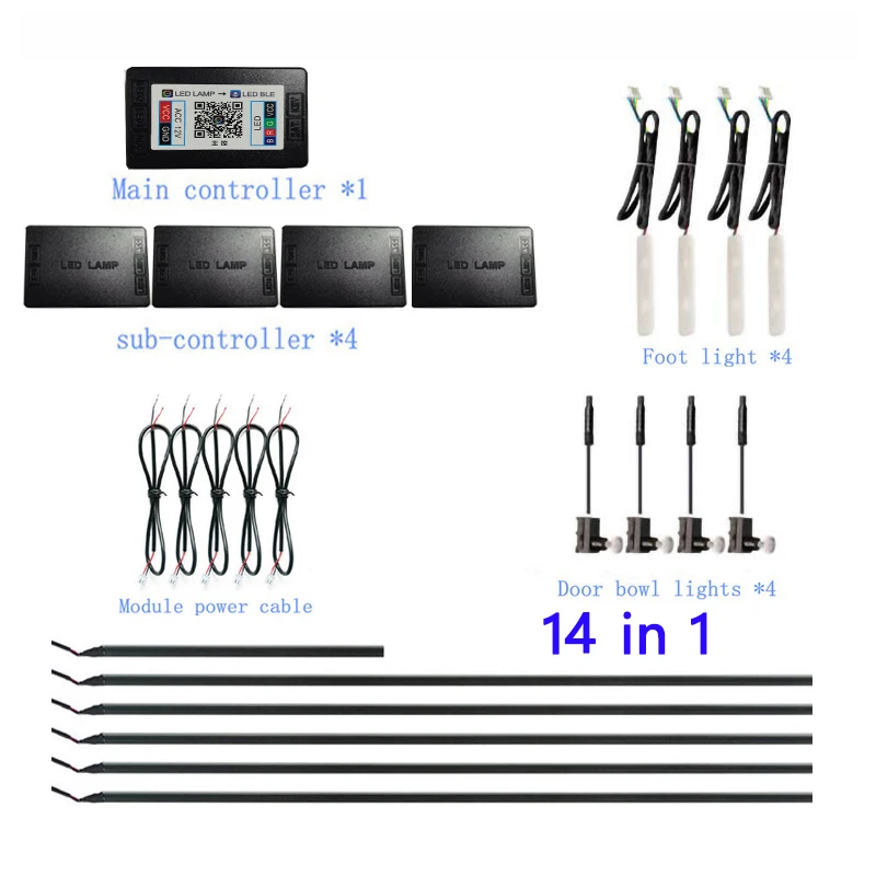 14 In 1 Car Ambient Lights 64 RGB Color Interior Gradient Music Acrylic Light Guide Fiber Optic Universal Decoration Atmosphere
14 In 1 Car Ambient Lights 64 RGB Color Interior Gradient Music Acrylic Light Guide Fiber Optic Universal Decoration Atmosphere