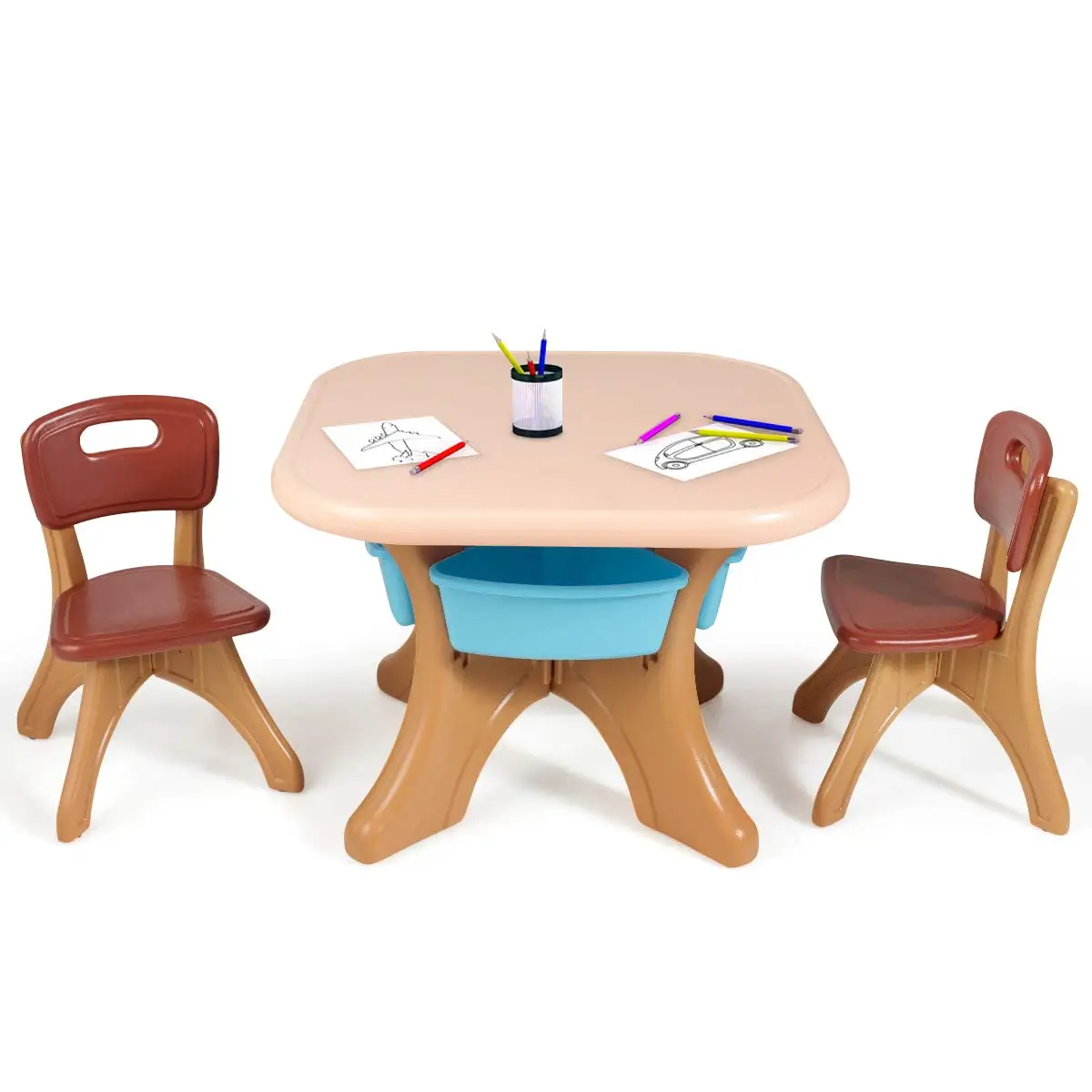 3PCS Kids Table & Chair Set 4 Storage Bins Indoor Outdoor Play Art Crafts Toddler Furniture, Customized
3PCS Kids Table & Chair Set 4 Storage Bins Indoor Outdoor Play Art Crafts Toddler Furniture, Customized