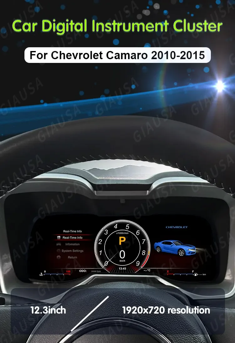 12.3 inch Car LCD Dashboard Virtual Cockpit For Chevrolet Camaro 2010 2011 - 2015 Auto Speedometer Digital Cluster New Upgrade
12.3 inch Car LCD Dashboard Virtual Cockpit For Chevrolet Camaro 2010 2011 - 2015 Auto Speedometer Digital Cluster New Upgrade