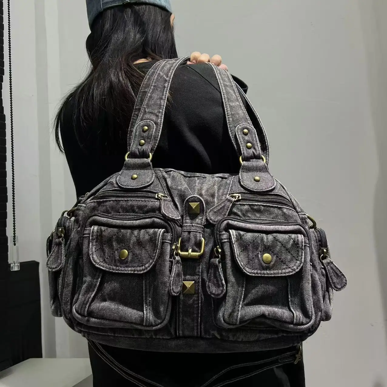 Fashion Denim Tote Bag, Vintage Women's Shoulder & Crossbody Purse, Classic Travel Handbag for Girls Сумка Женская
Fashion Denim Tote Bag, Vintage Women's Shoulder & Crossbody Purse, Classic Travel Handbag for Girls Сумка Женская