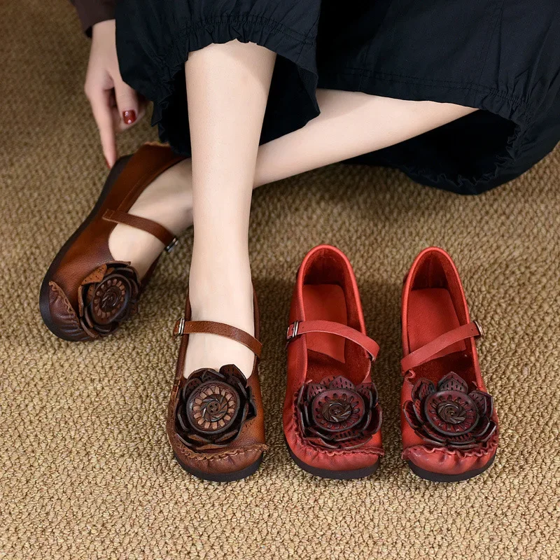 Women Ballat Flats Leather Soft Shoes Mary Janes for Women Handmade Genuine Leather Women Flats Lace Up Red Shoes Brand 2023
Women Ballat Flats Leather Soft Shoes Mary Janes for Women Handmade Genuine Leather Women Flats Lace Up Red Shoes Brand 2023