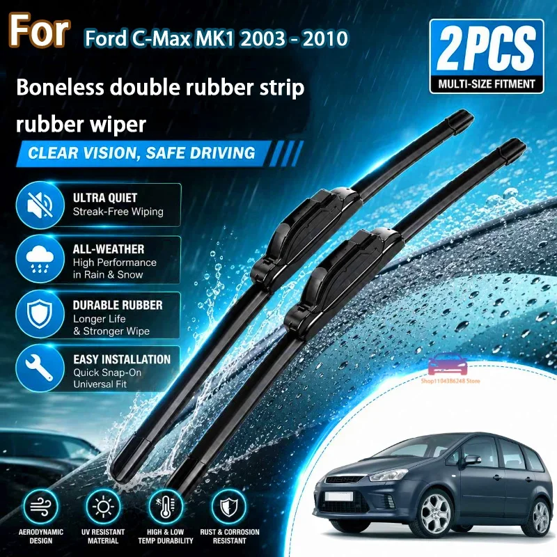Frameless Wiper Blades 26"+19" Silent All Season Rubber Wipers For Ford C-Max MK1 2003-2010 Auto Replacement Parts
Frameless Wiper Blades 26"+19" Silent All Season Rubber Wipers For Ford C-Max MK1 2003-2010 Auto Replacement Parts