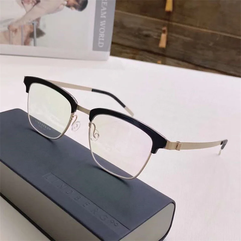 TOP Denmark Women Scewless Myopia Eyeglasses Men Brand Deisgner Semi-Rim 9835 Lightweight Titanium Frame Eyewear original Box
TOP Denmark Women Scewless Myopia Eyeglasses Men Brand Deisgner Semi-Rim 9835 Lightweight Titanium Frame Eyewear original Box