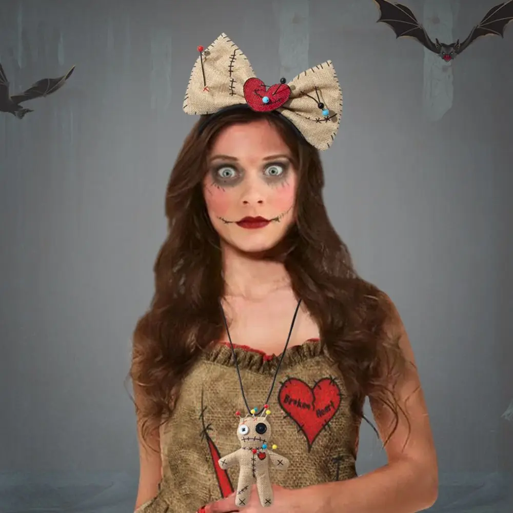 Bow knot Halloween Necklace Headband Ghost Headdress WOODOO Doll Necklace Headband Headwear Doll Cosplay Performance Hair Hoop
Bow knot Halloween Necklace Headband Ghost Headdress WOODOO Doll Necklace Headband Headwear Doll Cosplay Performance Hair Hoop