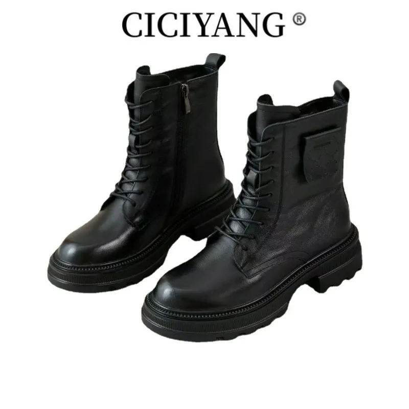 CICIYANG Women Boots Winter Shoes Genuine Leather British Style Women Ankle Boots High Heel Fashion Warm Wool Ladies Short Boots
CICIYANG Women Boots Winter Shoes Genuine Leather British Style Women Ankle Boots High Heel Fashion Warm Wool Ladies Short Boots