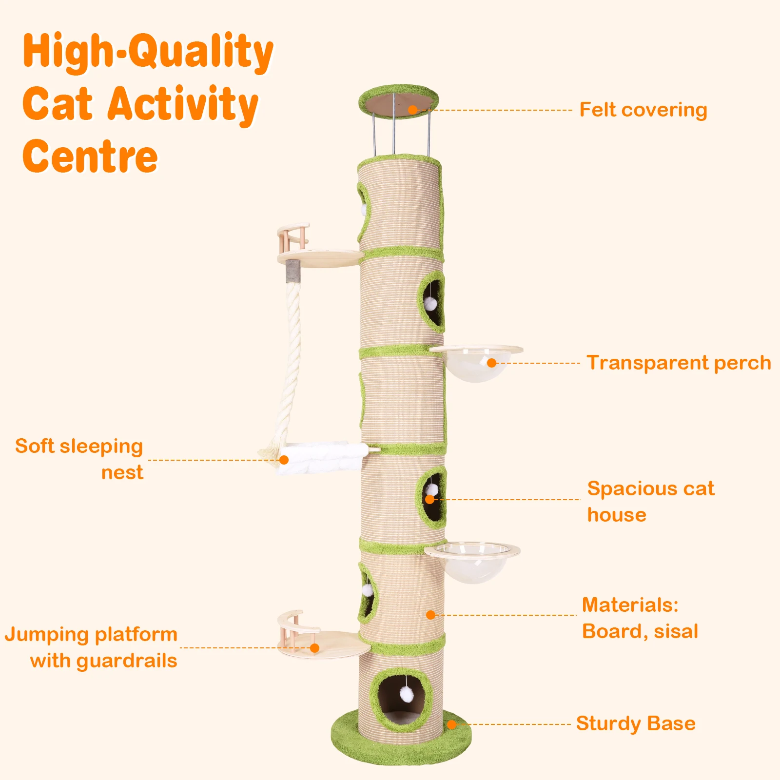 Forest Large Cat Tree with Sisal Scratching Pad Modern Cat Tower Super Large Cat Tree Tower for Maine Coon Cats
Forest Large Cat Tree with Sisal Scratching Pad Modern Cat Tower Super Large Cat Tree Tower for Maine Coon Cats