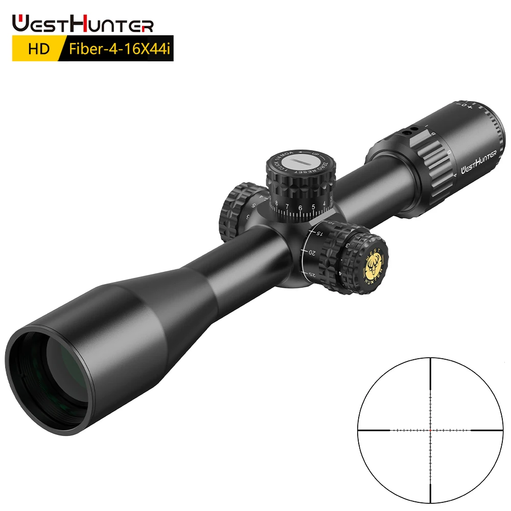 WestHunter HD Fiber 4-16X44 SFP Riflescope Second Focal Plane 1/4 MOA Optical Sights Red Illuminated 6 Gear Fiber Reticle Scope
WestHunter HD Fiber 4-16X44 SFP Riflescope Second Focal Plane 1/4 MOA Optical Sights Red Illuminated 6 Gear Fiber Reticle Scope