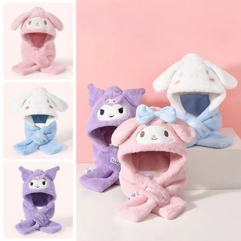 Cute Cartoon Anime Kuromi Children's Hat and Scarf Sanrio All-in-one Winter Ear-covering Warm Hooded Scarf Holiday Gift
Cute Cartoon Anime Kuromi Children's Hat and Scarf Sanrio All-in-one Winter Ear-covering Warm Hooded Scarf Holiday Gift