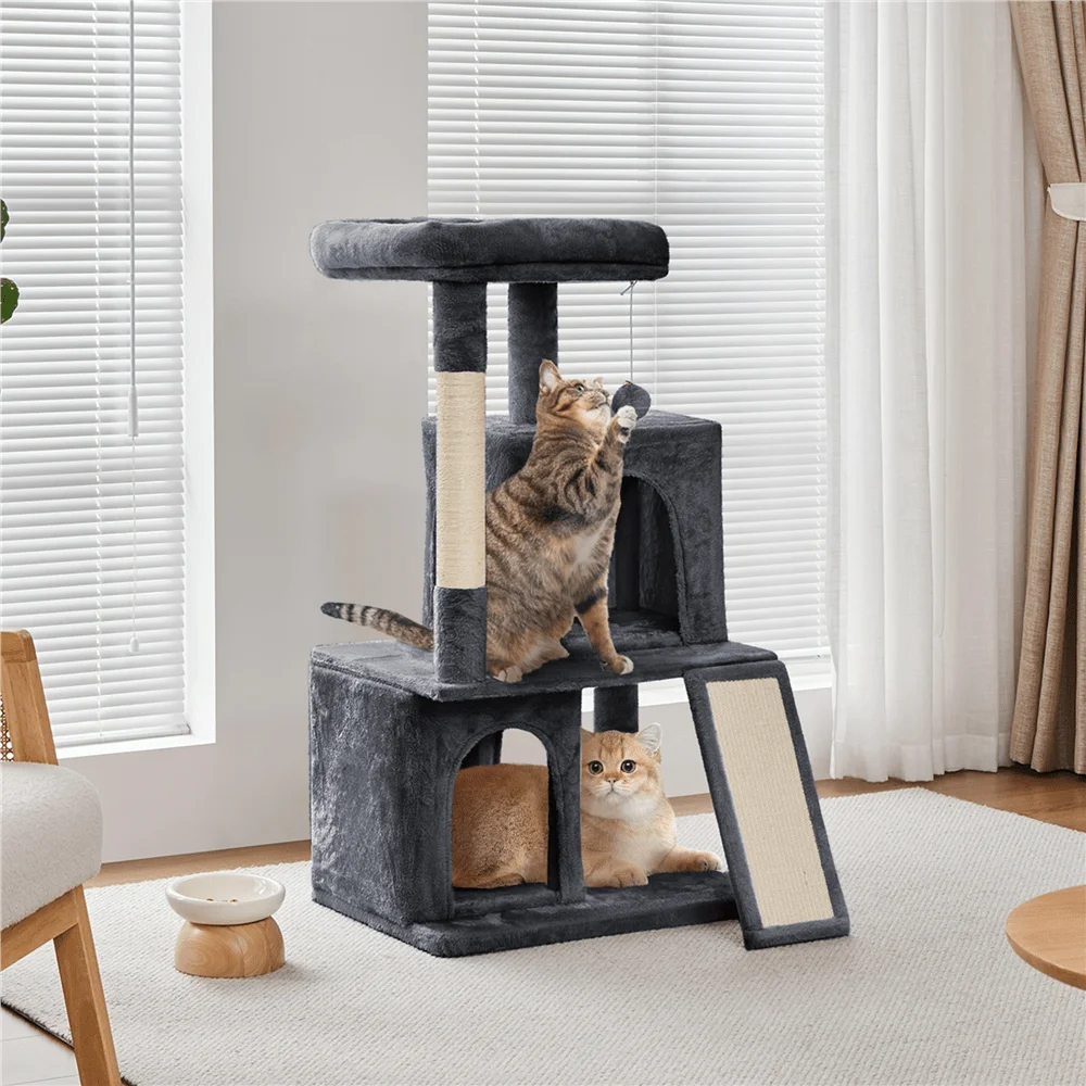 3 Tiers Cat Tree MultiLevel Plush Cat Tower With Top Platform Condos ching Posts Luxury Cat House With Hanging Ball Cat Cl
3 Tiers Cat Tree MultiLevel Plush Cat Tower With Top Platform Condos ching Posts Luxury Cat House With Hanging Ball Cat Cl