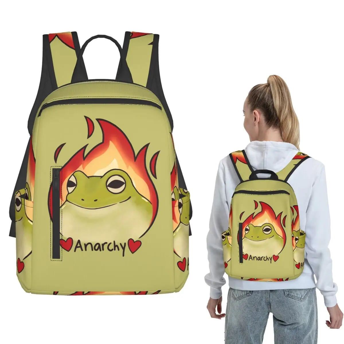 Anarchy Frog Backpack Large Capacity Kids BookBag School Bag Shoulder Bags for Men Women
Anarchy Frog Backpack Large Capacity Kids BookBag School Bag Shoulder Bags for Men Women
