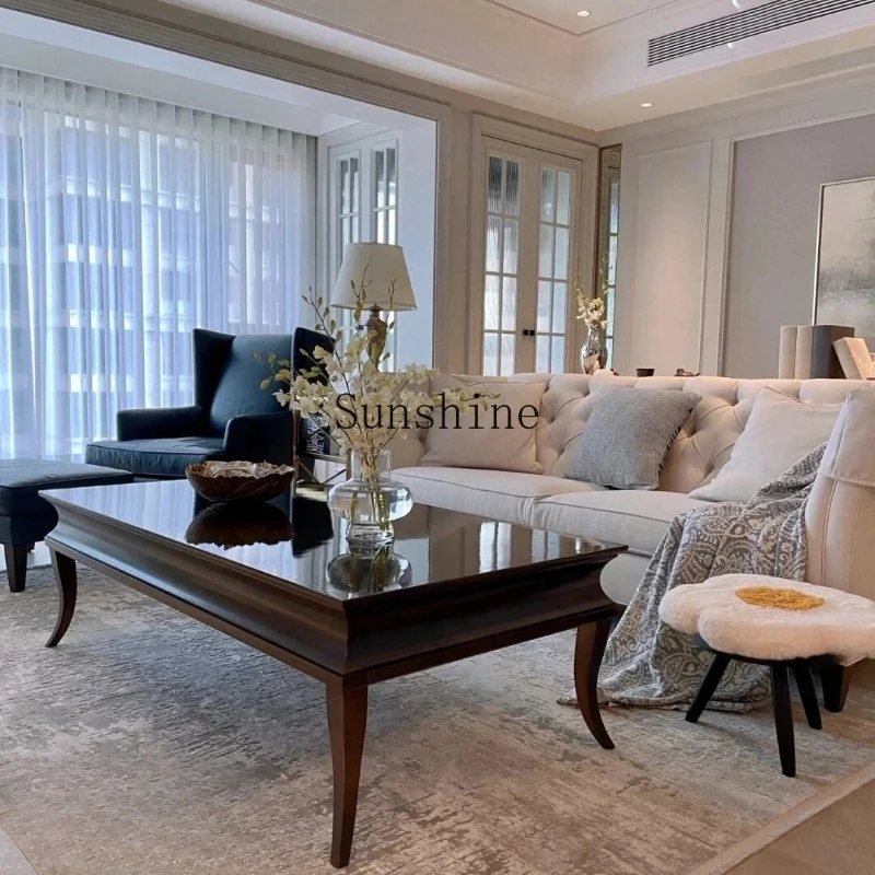 Light luxury American solid wood rectangular brown antique coffee table simple and modern
Light luxury American solid wood rectangular brown antique coffee table simple and modern