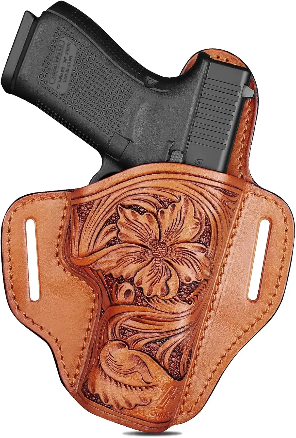 Hand-Carved Leather,OWB Holster,for Glock G17/19 Gen 3-5,G22/23/31/32 Gen 3-4,G19X/44/45,Exclusive Dual-Sided Smooth,1.5" Belt
Hand-Carved Leather,OWB Holster,for Glock G17/19 Gen 3-5,G22/23/31/32 Gen 3-4,G19X/44/45,Exclusive Dual-Sided Smooth,1.5" Belt