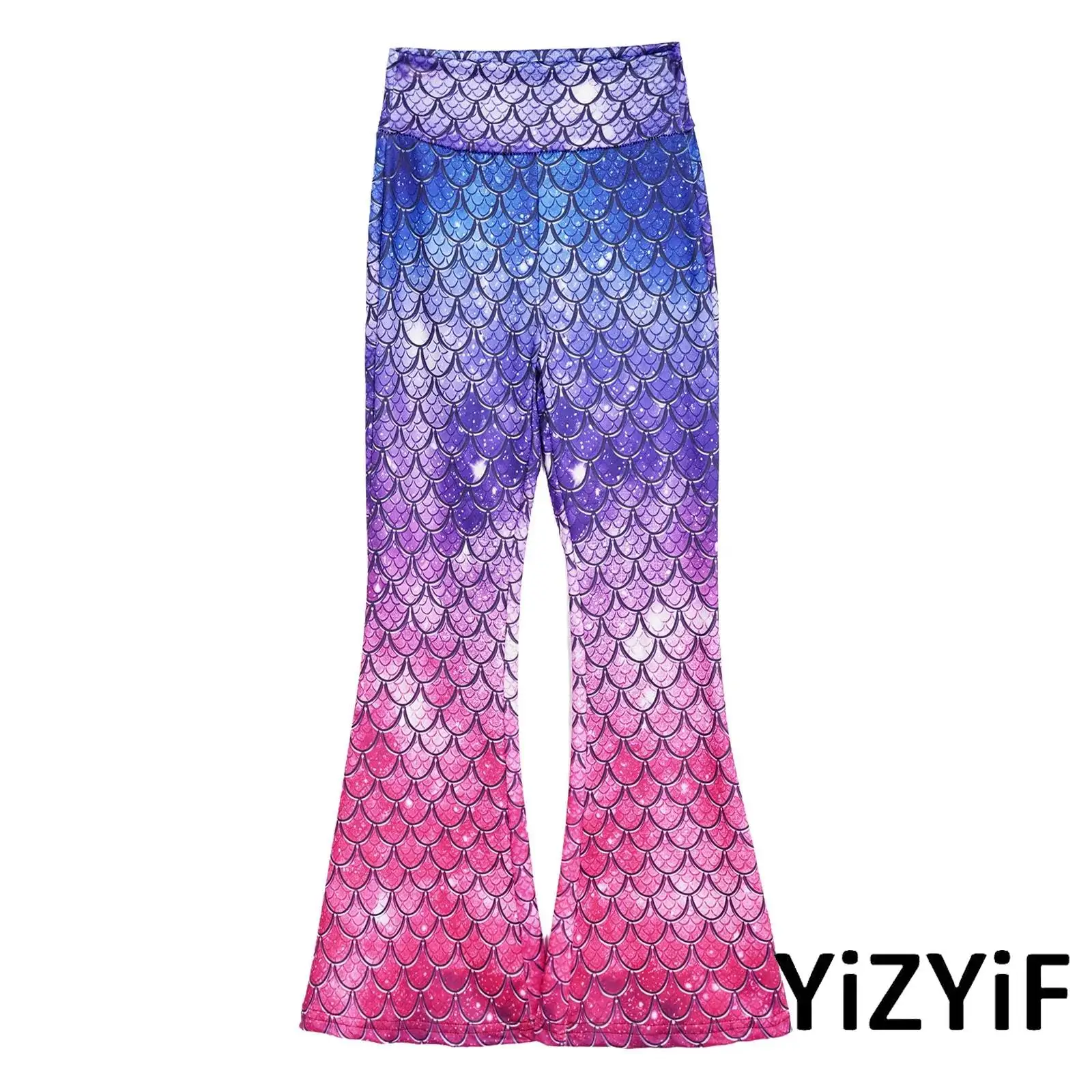 Kids Girls Ballet Latin Dance Pants Outfit High Waist Elastic Fish Scale Print Flared Bell Legging Trousers for Gymnastics Shows
Kids Girls Ballet Latin Dance Pants Outfit High Waist Elastic Fish Scale Print Flared Bell Legging Trousers for Gymnastics Shows
