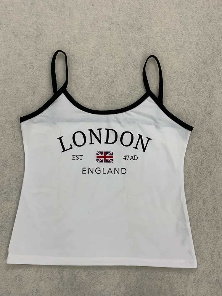 Aesthetics INS London printed white vest with black border Y2K sleeveless crop top street wear summer tank top
Aesthetics INS London printed white vest with black border Y2K sleeveless crop top street wear summer tank top