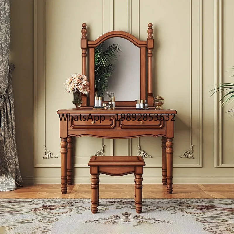 LYY Vintage Solid Wood Dressing Table Bedroom Simple Makeup Table with Drawer and Stool Mirror
LYY Vintage Solid Wood Dressing Table Bedroom Simple Makeup Table with Drawer and Stool Mirror