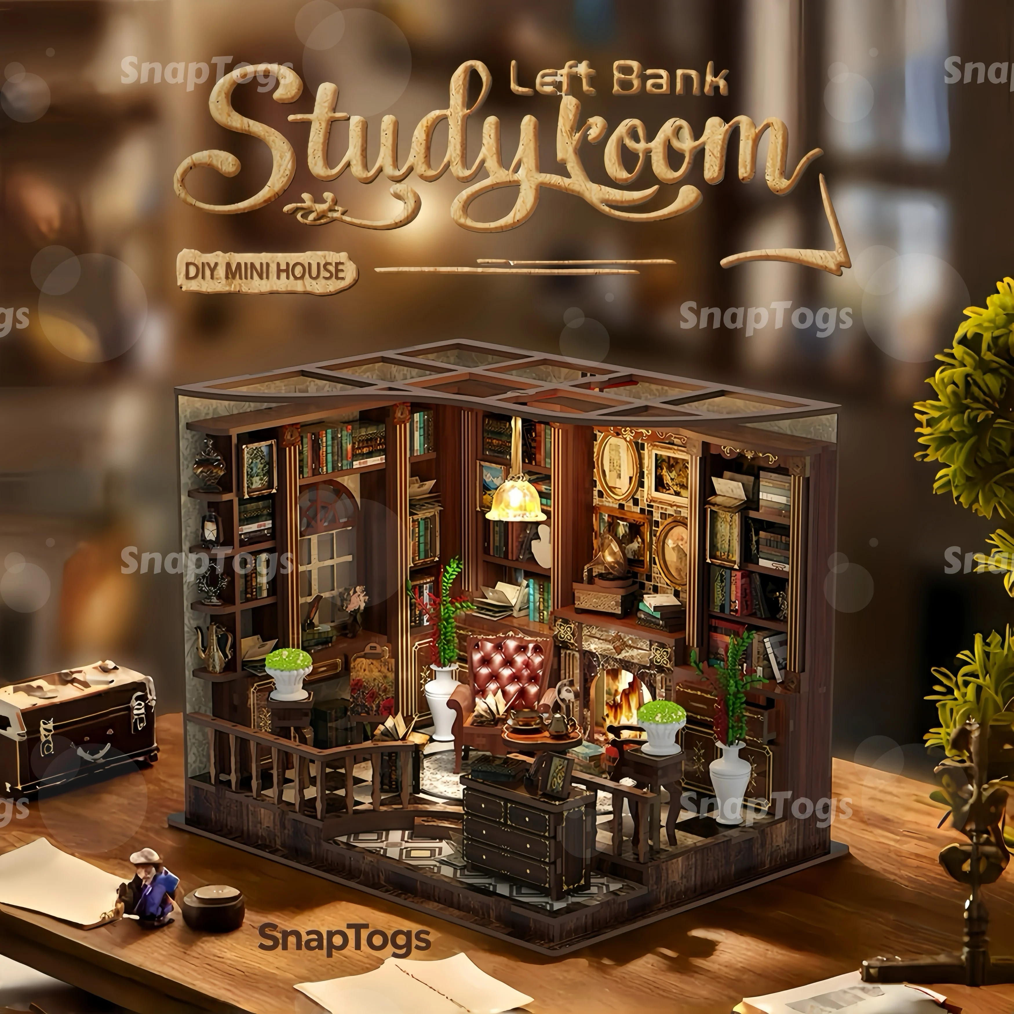 SnapTogs Left Bank Study Room DIY Miniature House Kit | 248PCS 3D Wooden Puzzle LED - Lit, Craft Kit for DIY Assembly Gift
SnapTogs Left Bank Study Room DIY Miniature House Kit | 248PCS 3D Wooden Puzzle LED - Lit, Craft Kit for DIY Assembly Gift