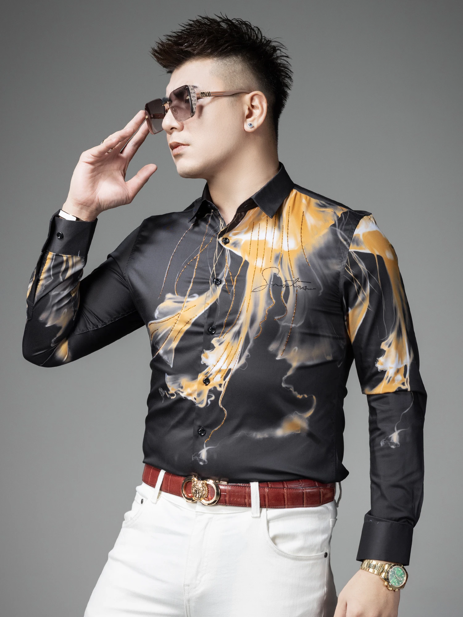 Slim Fit Long Sleeve Men's Shirt Floral Trendy Autumn Fashion Casual Wear Polyester Viscose Spandex Blend Iron Free
Slim Fit Long Sleeve Men's Shirt Floral Trendy Autumn Fashion Casual Wear Polyester Viscose Spandex Blend Iron Free
