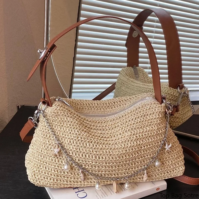 Women's Convertible Straw Shoulder Bag Top Handle Crossbody Rainbow Woven Vacation Beach Summer Handbag
Women's Convertible Straw Shoulder Bag Top Handle Crossbody Rainbow Woven Vacation Beach Summer Handbag