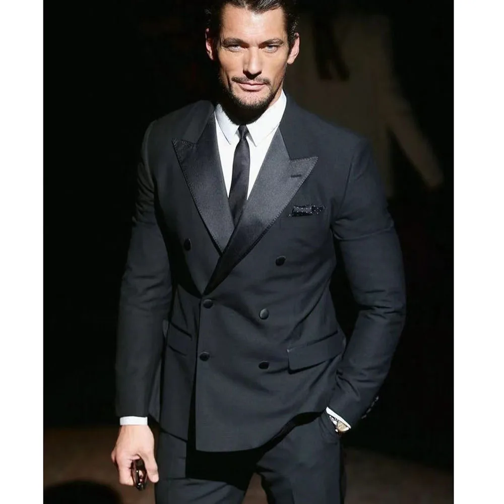 2023 New Black Satin Peaked Lapel Men Suits Business Casual Formal Costume Homme Double Breasted Slim Fit 2Pcs Set Jacket Pants
2023 New Black Satin Peaked Lapel Men Suits Business Casual Formal Costume Homme Double Breasted Slim Fit 2Pcs Set Jacket Pants