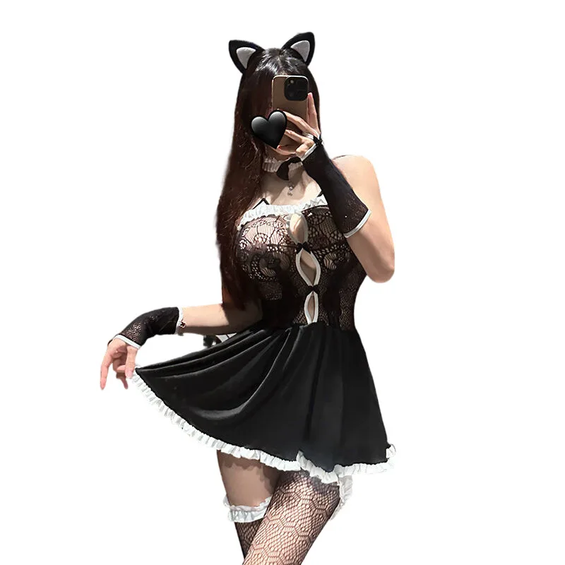 Sexy Lingerie Perspective Anime Cute Cat Cosplay Costumes Women's Cat Girl Uniform Temptation Hollow Out Porno Party + Stockings
Sexy Lingerie Perspective Anime Cute Cat Cosplay Costumes Women's Cat Girl Uniform Temptation Hollow Out Porno Party + Stockings