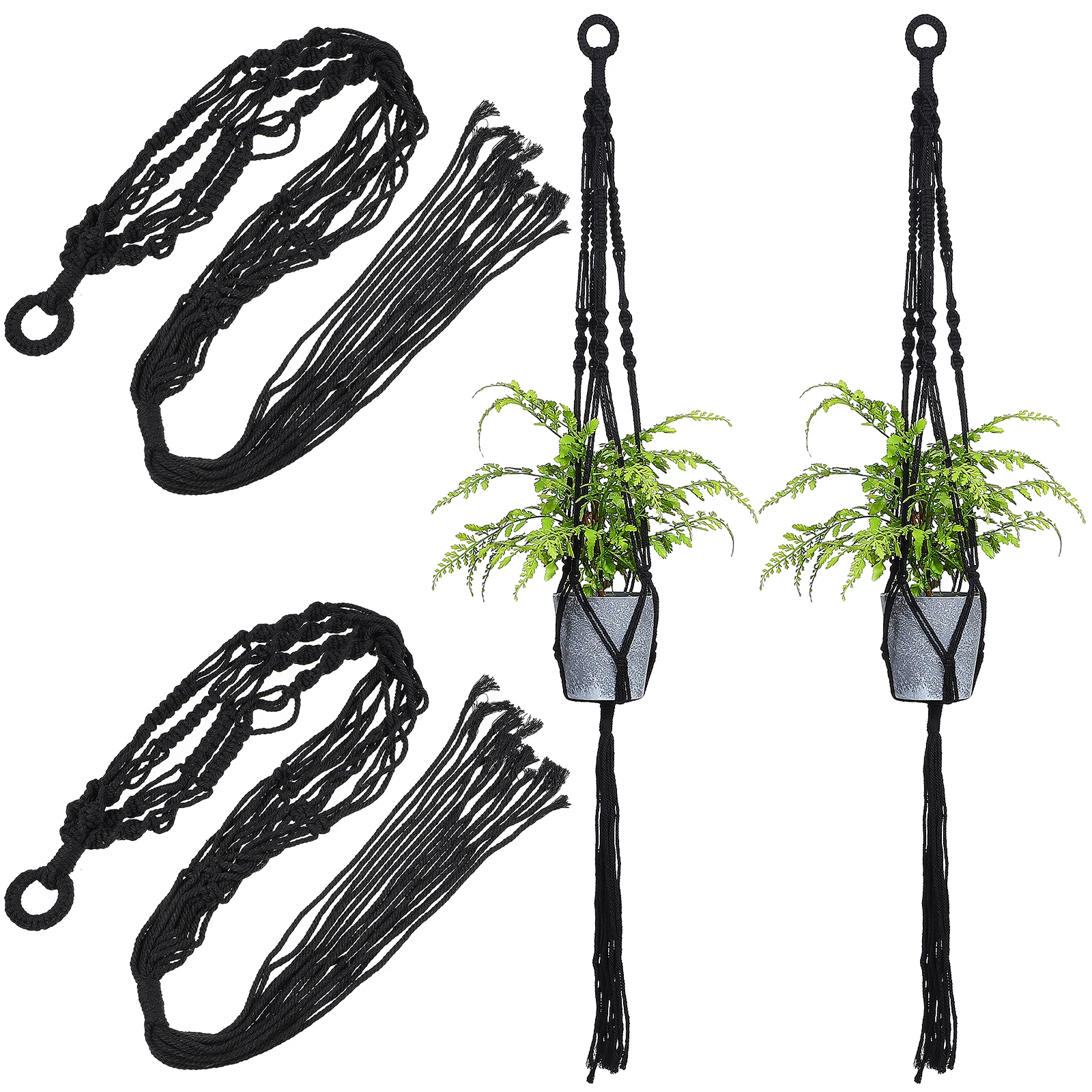 4 pcs Flower Pot Wall Holder Macrame Hangers Indoor Plants Hanging Basket Rope Plant Pots Balcony Window Bohemian
4 pcs Flower Pot Wall Holder Macrame Hangers Indoor Plants Hanging Basket Rope Plant Pots Balcony Window Bohemian