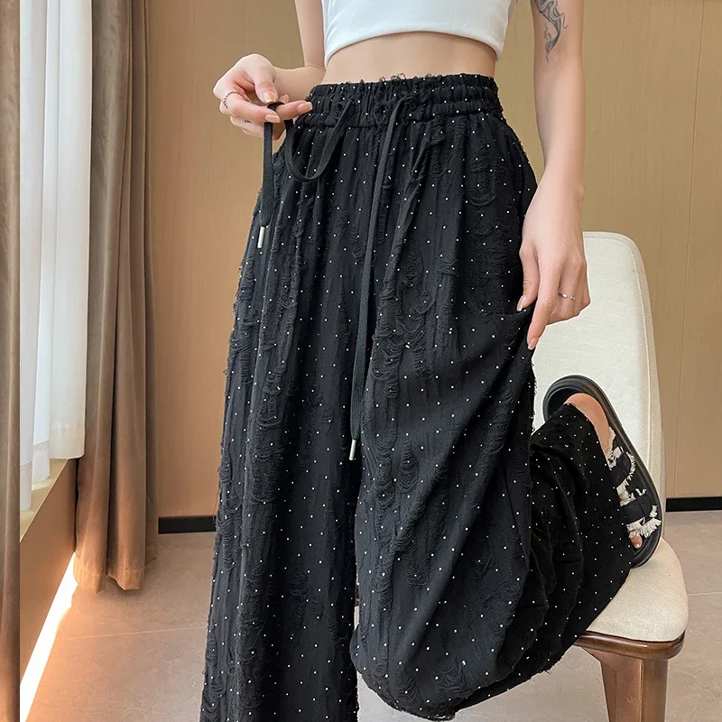 2025 New Spring Summer High Waist Wide Leg Pants for Women Straight Lace Up Solid Casual Loose Full Length Trousers Female
2025 New Spring Summer High Waist Wide Leg Pants for Women Straight Lace Up Solid Casual Loose Full Length Trousers Female