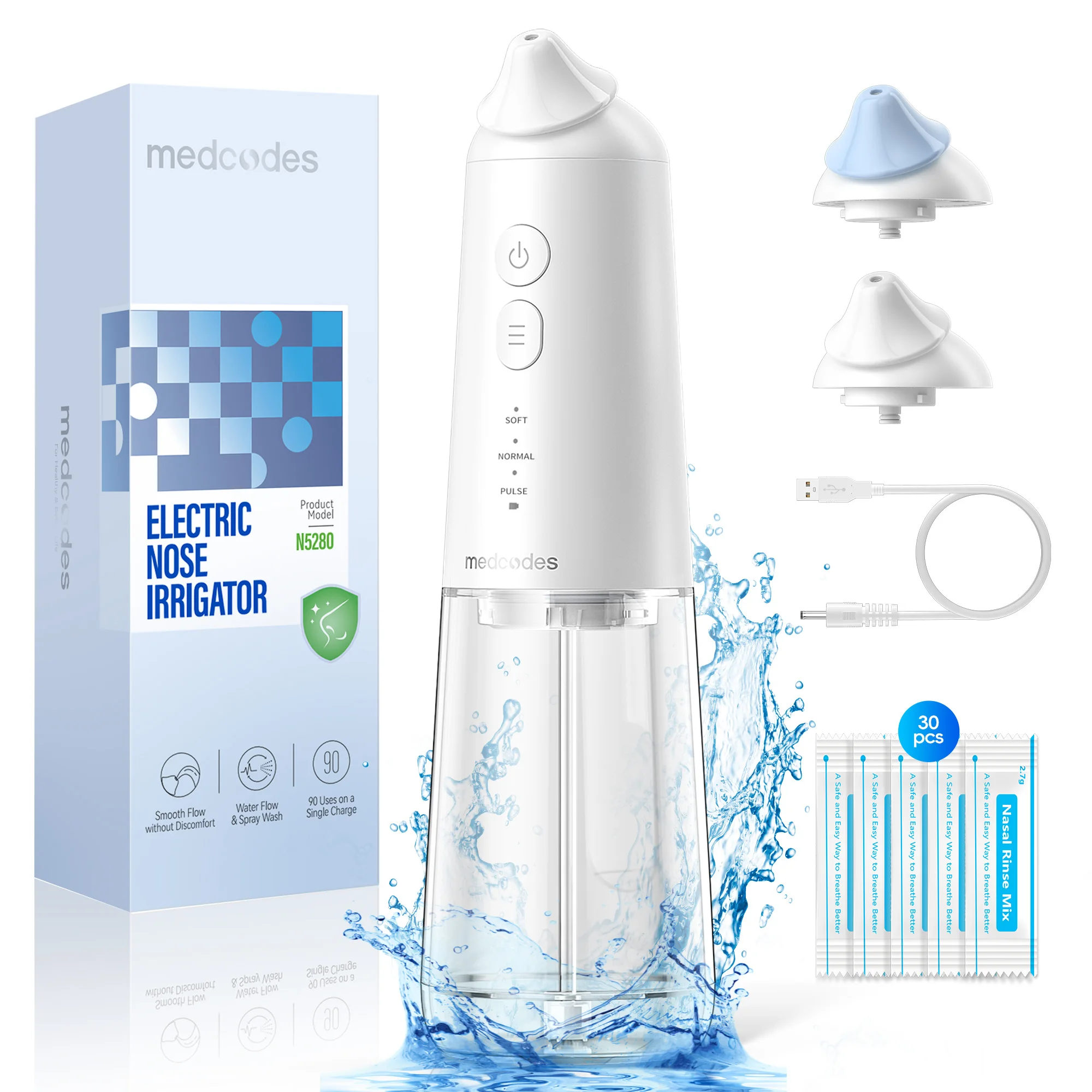 Nasal Irrigation System with 30 Salt Packets, Sinus Rinse Machine with Auto Waste Collection Function for Sinus Nasal Allergies
Nasal Irrigation System with 30 Salt Packets, Sinus Rinse Machine with Auto Waste Collection Function for Sinus Nasal Allergies
