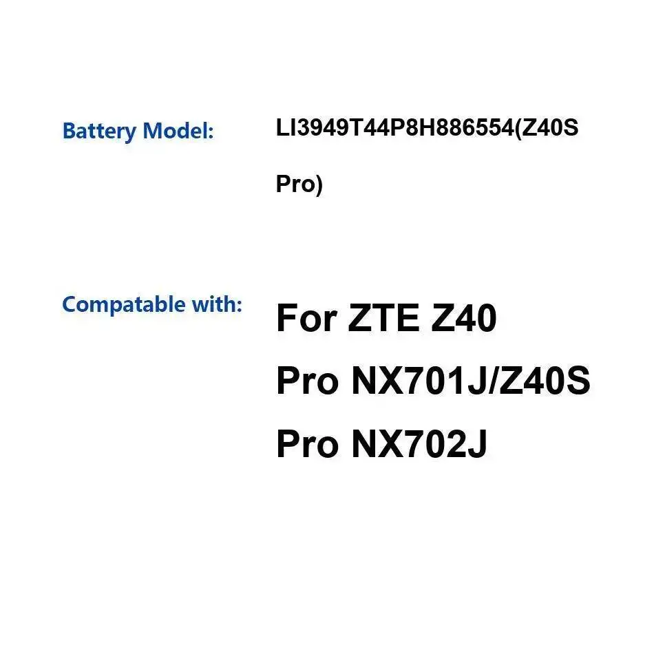 Mobile Phone Battery High Capacity 4600Mah For Zte Z40 Pro NX701J Z40S NX702J LI3949T44P8H886554
Mobile Phone Battery High Capacity 4600Mah For Zte Z40 Pro NX701J Z40S NX702J LI3949T44P8H886554