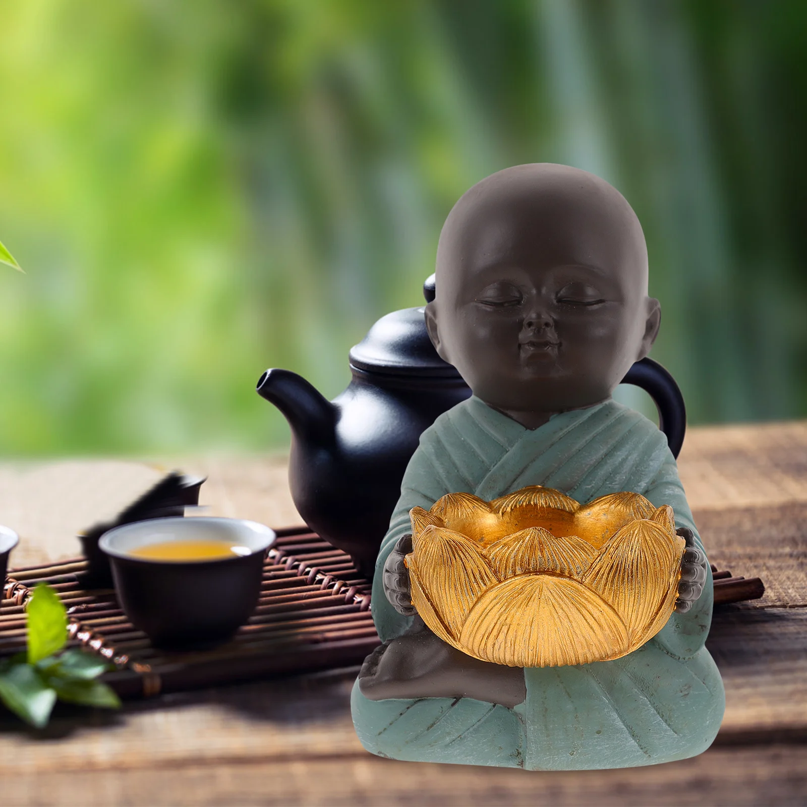 Zen Ornament Resin Craft Stable Compact Tabletop Decor Chinese Style Miniature Monk Sculpture for Photography Props
Zen Ornament Resin Craft Stable Compact Tabletop Decor Chinese Style Miniature Monk Sculpture for Photography Props