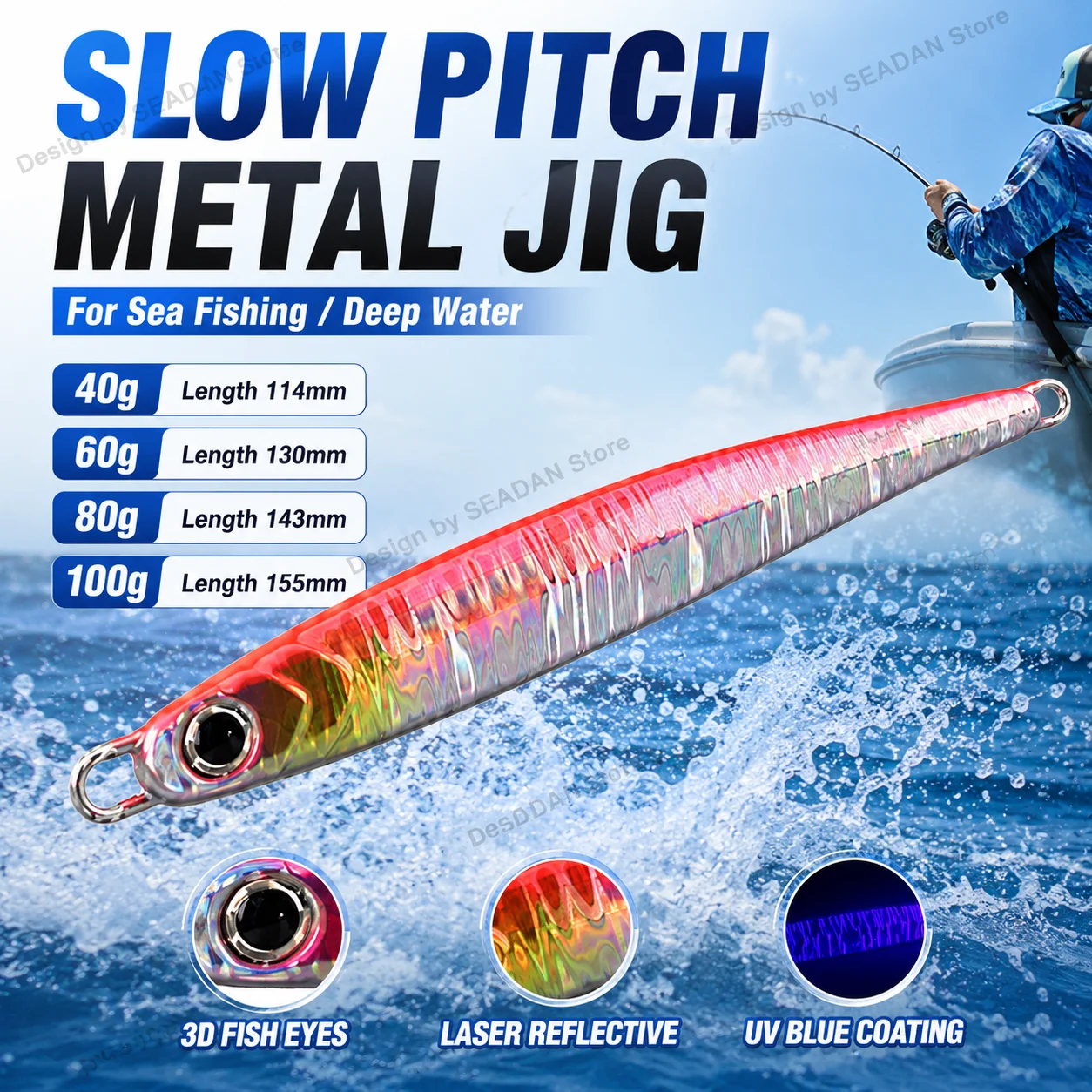 Pink Silver Metal Jig Lure 3D Fish Eye Streamlined Corrosion Resistant DIY Bait Boat Fishing For Grouper Mackerel Tuna GT
Pink Silver Metal Jig Lure 3D Fish Eye Streamlined Corrosion Resistant DIY Bait Boat Fishing For Grouper Mackerel Tuna GT