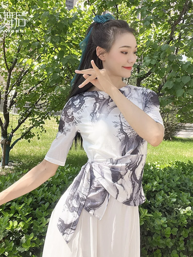 Культурное событие Fei Fan Post Mesh с принтом, современное классическое танцевальное тренировочное платье со средними рукавами, топ для похудения со шнуровкой на талии
Культурное событие Fei Fan Post Mesh с принтом, современное классическое танцевальное тренировочное платье со средними рукавами, топ для похудения со шнуровкой на талии
