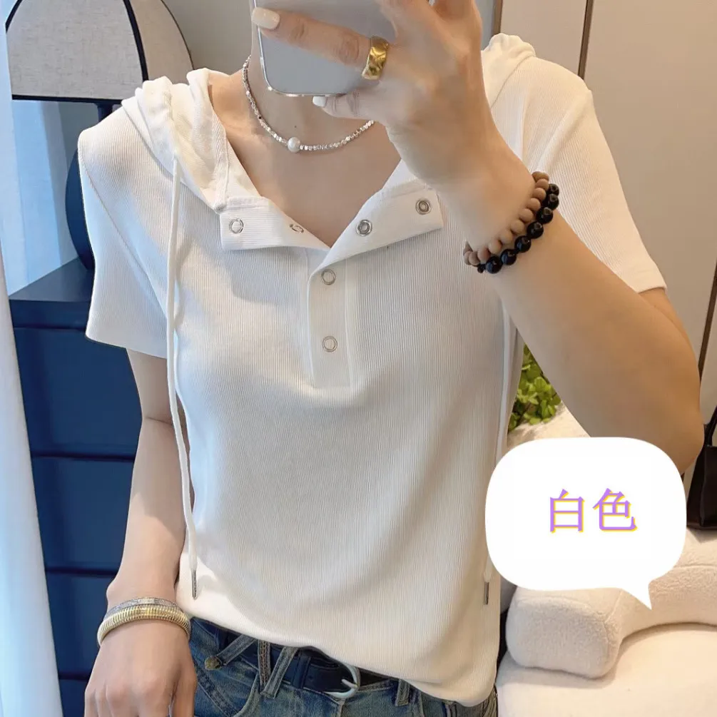 2024 Summer New Minimalist Hooded T-shirt for Women, Fshionable Solid Color Slim Fit Short-sleeved Top
2024 Summer New Minimalist Hooded T-shirt for Women, Fshionable Solid Color Slim Fit Short-sleeved Top