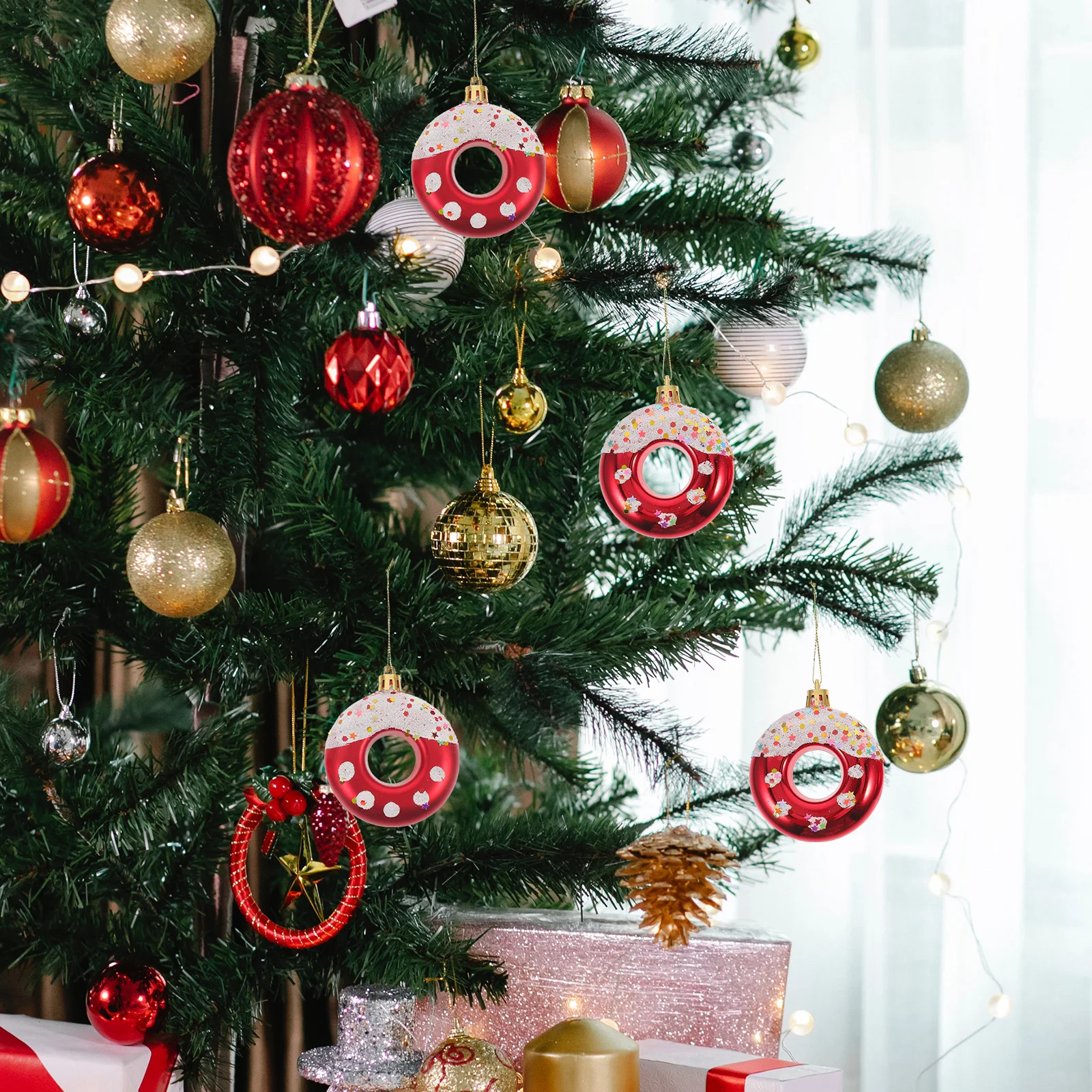 4 Pcs Christmas Ball Pendant Donuts Ornaments Mini Indoor Plastic Realistic Dessert Hanging Holiday for Tree
4 Pcs Christmas Ball Pendant Donuts Ornaments Mini Indoor Plastic Realistic Dessert Hanging Holiday for Tree