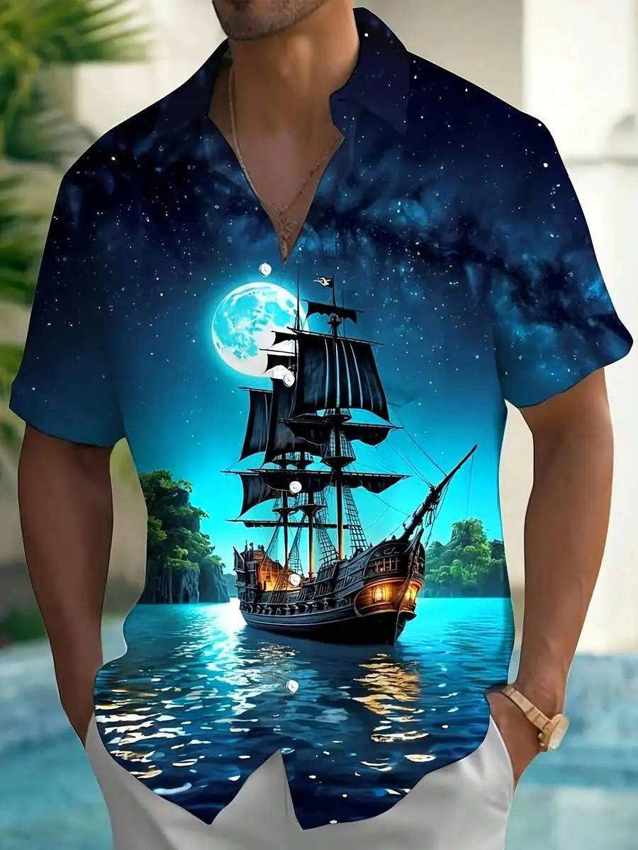 Mens 3D Print Sailing Ship Moon Ocean Beach Shirt Casual Summer Top
Mens 3D Print Sailing Ship Moon Ocean Beach Shirt Casual Summer Top