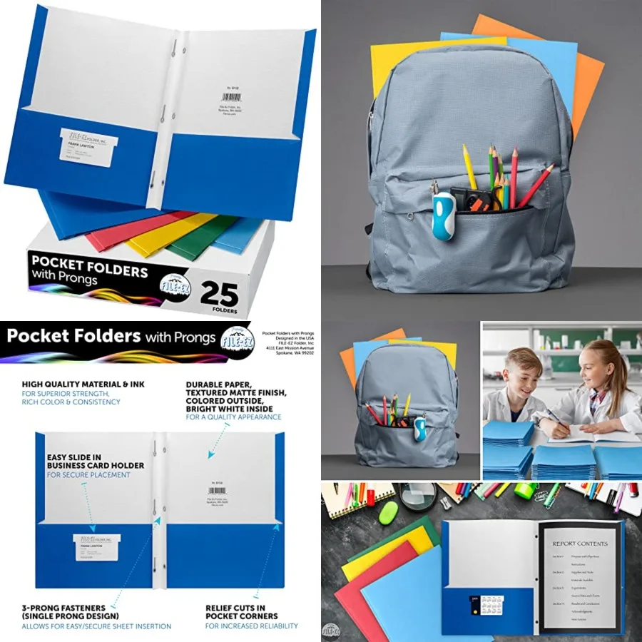 Two-Pocket Folders with 3-Prong Fasteners,,25-Pack, Durable Textu Paper, Matte Finish, Letter Sheet Size EZ-92500
Two-Pocket Folders with 3-Prong Fasteners,,25-Pack, Durable Textu Paper, Matte Finish, Letter Sheet Size EZ-92500