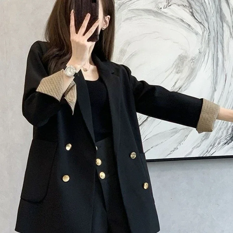 New Women's Korean Spring Autumn Blazer Loose Casual Double Breasted Rolled Cuffs Vintage Hong Kong Style Fashion Outerwear
New Women's Korean Spring Autumn Blazer Loose Casual Double Breasted Rolled Cuffs Vintage Hong Kong Style Fashion Outerwear