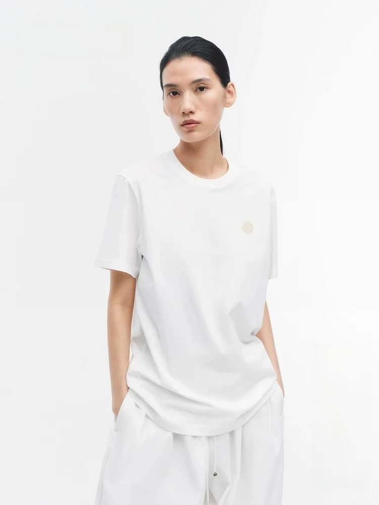 Edition2026 Summer New Embroidery Short Sleeve T-Shirt Women's Casual Cotton Basic Style EBF2TEE005 High round round
Edition2026 Summer New Embroidery Short Sleeve T-Shirt Women's Casual Cotton Basic Style EBF2TEE005 High round round
