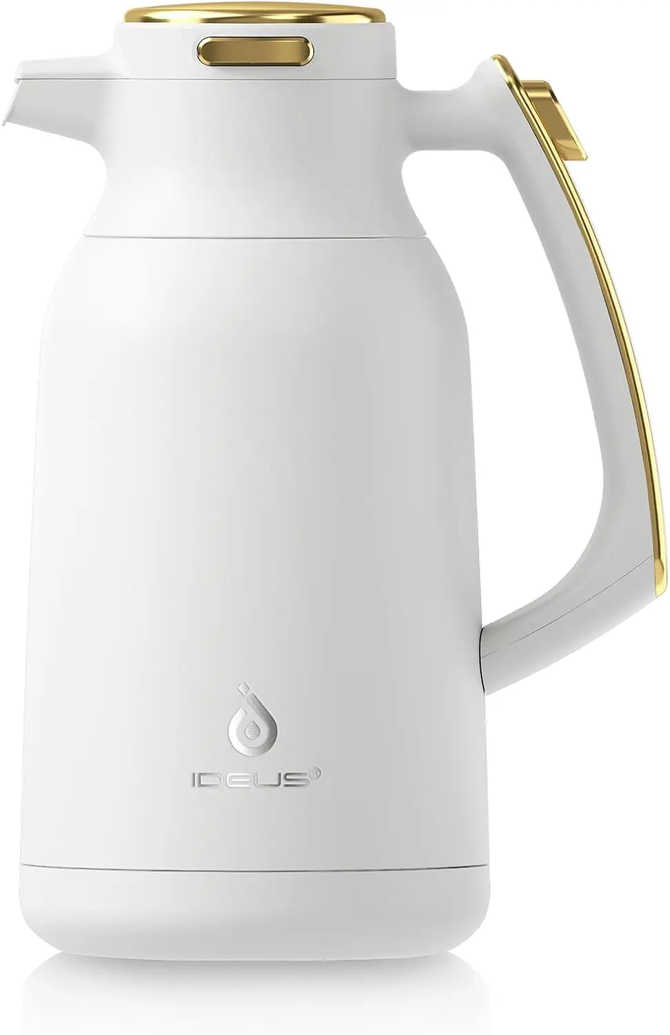 68oz Stainless Steel Vacuum Insulated Coffee Carafe, Keeps Hot/Cold for Hours, White-Gold Design
68oz Stainless Steel Vacuum Insulated Coffee Carafe, Keeps Hot/Cold for Hours, White-Gold Design
